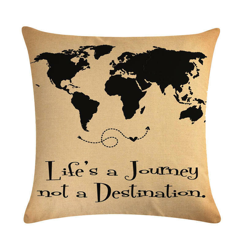 18" Throw Pillow Case Cushion Cover Home Decor Vintage World Map Pattern Cojines zavevo
