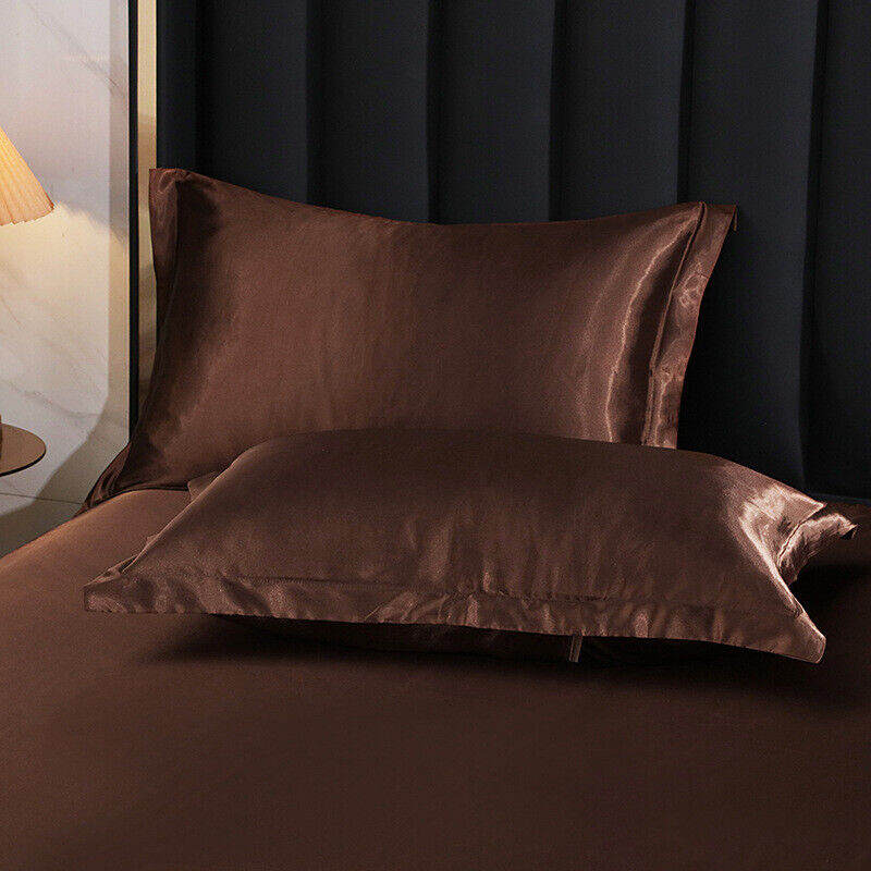 1/2PCS Soft Pillowcase Silk Satin Pillow cases Home Decor Bedding Cushion Covers zavevo