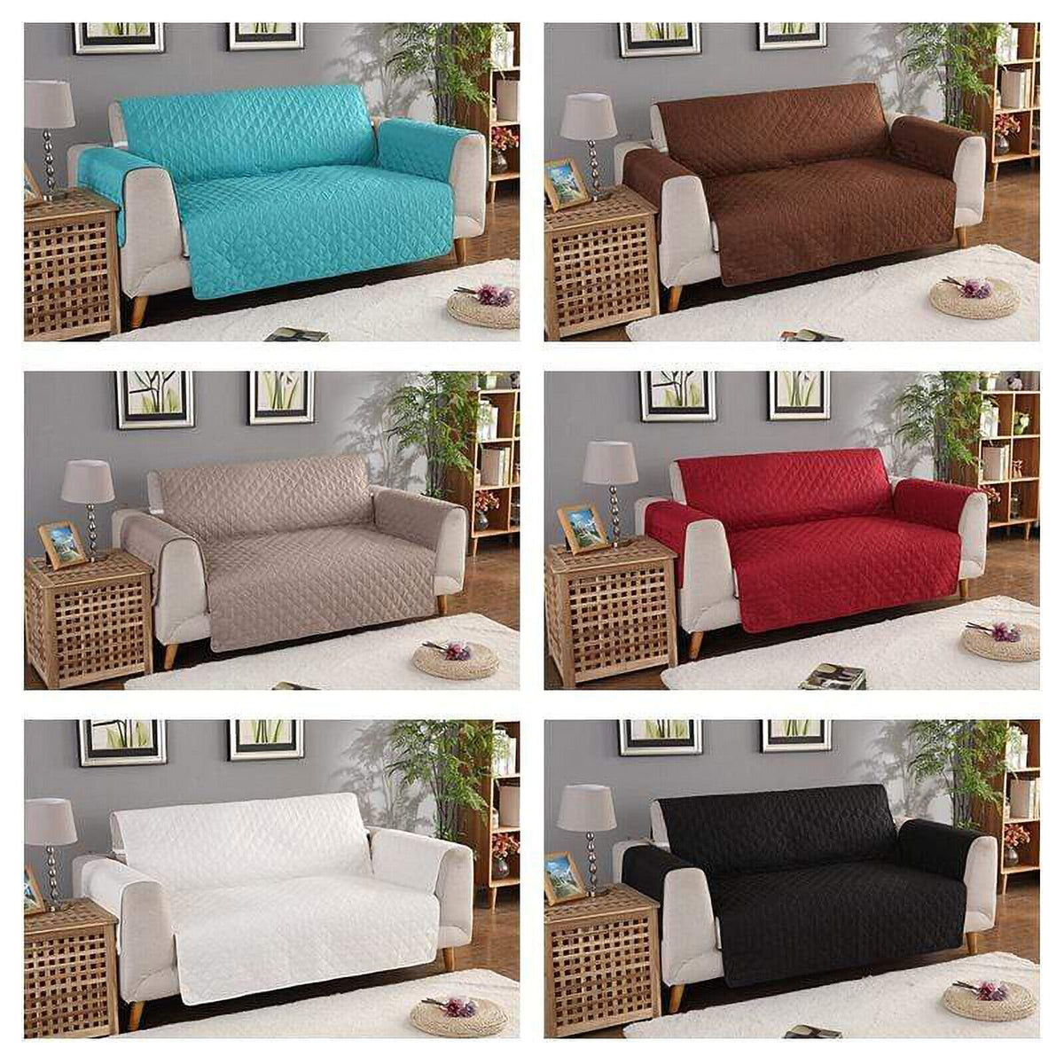 1/2/3 Seater Pet Sofa Protector Cover Quilted Couch Covers Lounge Slipcover zavevo