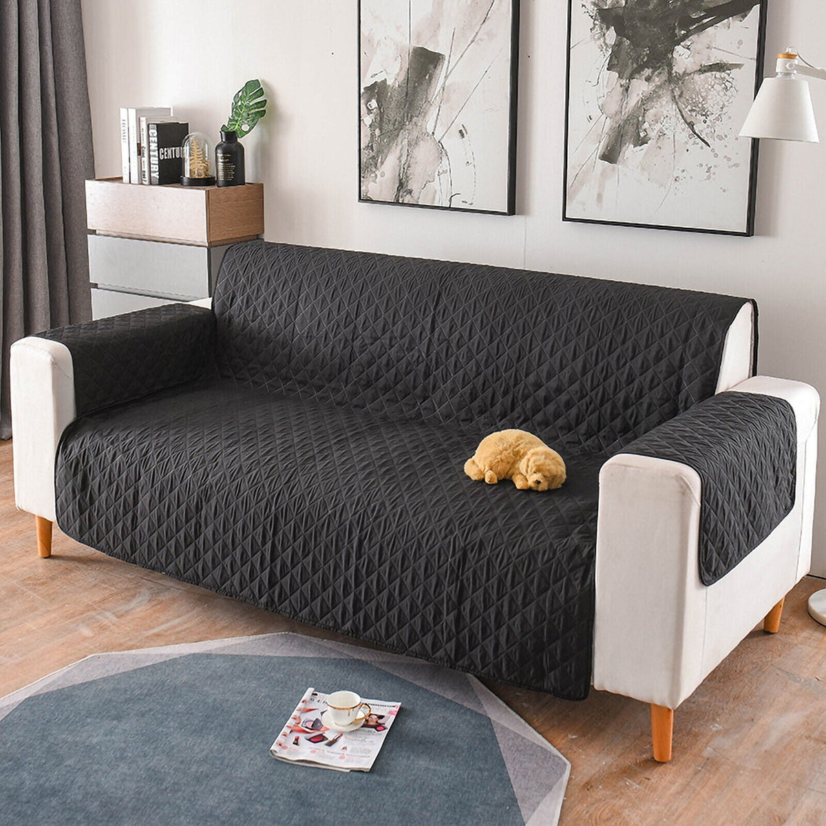 1/2/3 Seater Pet Sofa Protector Cover Quilted Couch Covers Lounge Slipcover zavevo