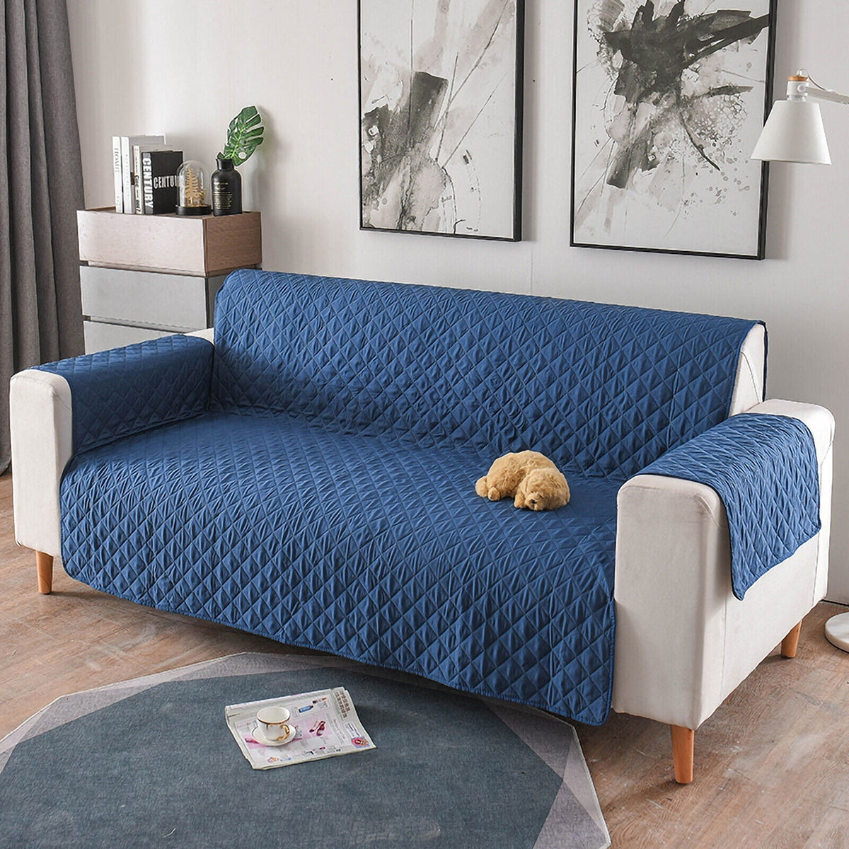 1/2/3 Seater Pet Sofa Protector Cover Quilted Couch Covers Lounge Slipcover zavevo
