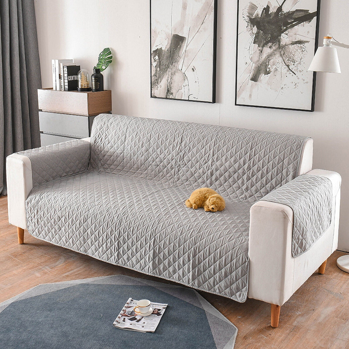 1/2/3 Seater Pet Sofa Protector Cover Quilted Couch Covers Lounge Slipcover zavevo