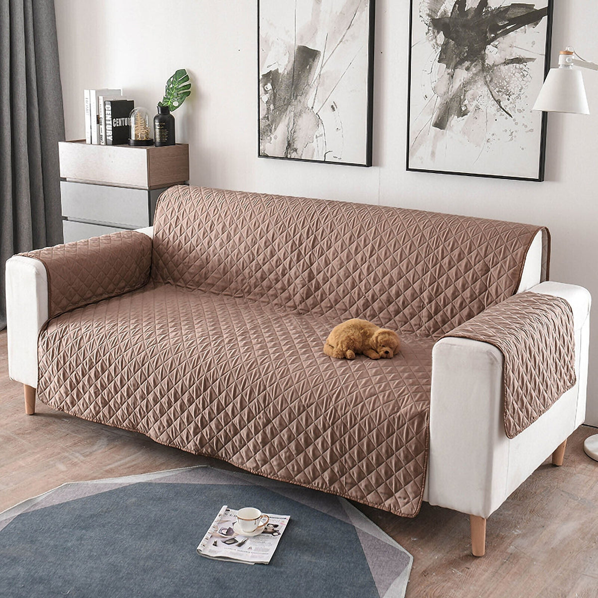 1/2/3 Seater Pet Sofa Protector Cover Quilted Couch Covers Lounge Slipcover zavevo