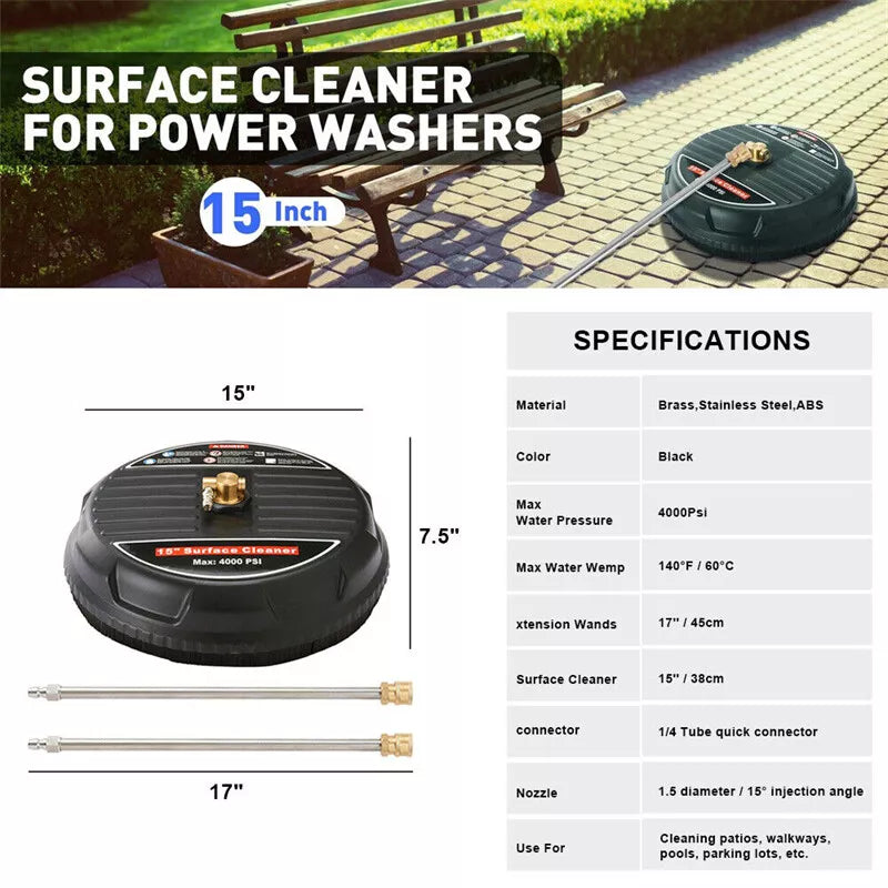 15 INCH SURFACE CLEANER PRESSURE WASHER - EASY INSTANT SETUP zavevo
