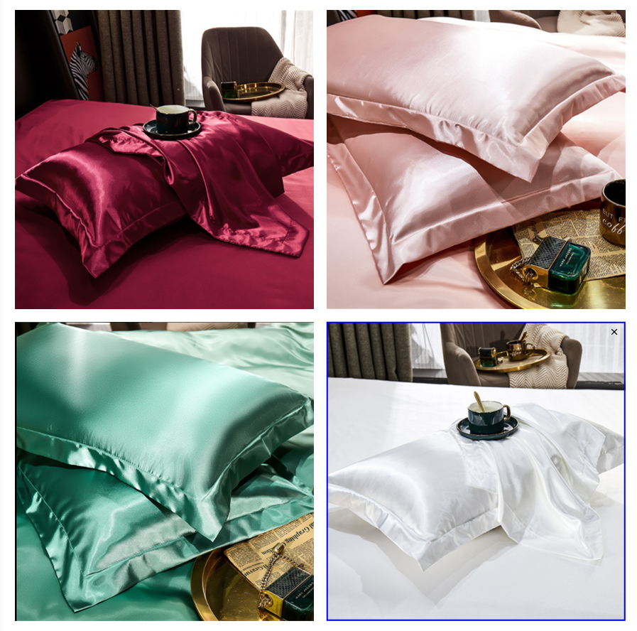 1/2PCS Soft Pillowcase Silk Satin Pillow cases Home Decor Bedding Cushion Covers zavevo