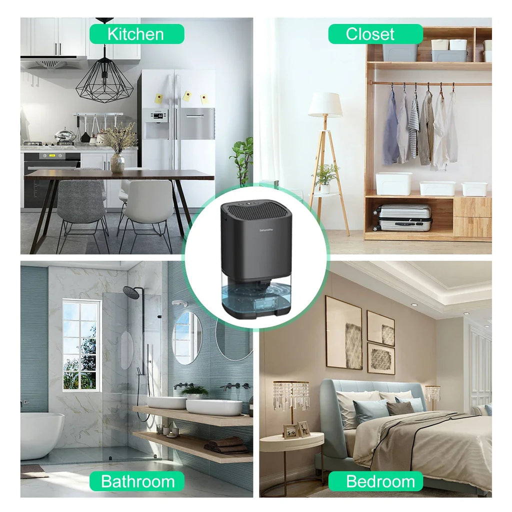 Small Dehumidifier for Bedroom and Room with 1000ml Tank Night Light and Air Purifier