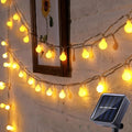 Solar String Lights Outdoor with Frosted Globe Bulbs and Powered Yard Lighting Exterior