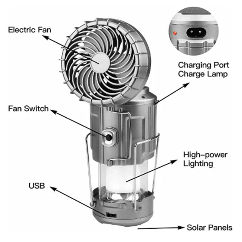 2-in-1 Adventure Solar Light & Portable Fan | zavevo