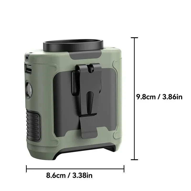 10000mAh Portable Outdoor Waist Fan – Hanging Neck & Strong Wind with Power Bank & LED Lighting | zavevo