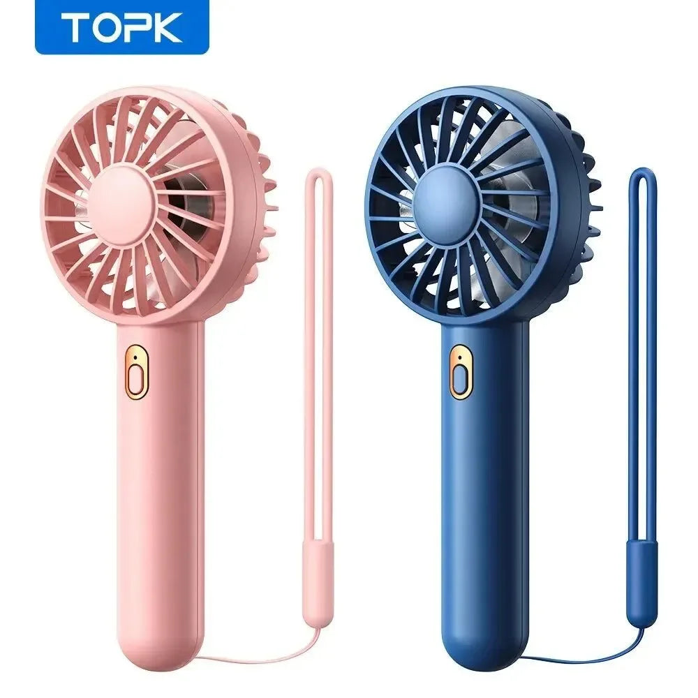1800mAh Rechargeable Mini Portable Fan - USB Personal Handheld Electric Fan with 3 Speeds for Room, Camping, and Indoor Use | zavevo