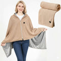 Wearable Heated Blanket Throw with USB Power Zipper Closure and 8 Heating Zones