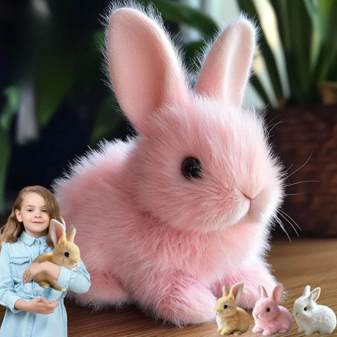 Weighted Stuffed Bunny with Soft Plush Fur and Realistic Features for Emotional Support