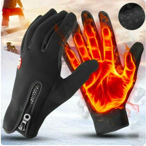 Winter Cycling Gloves Waterproof with Touchscreen Fingertips and Fleece Lining
